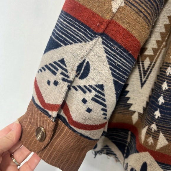 143 Story By Line Up Aztec Tribal Shacket Corduroy Western Button Down Size 2X - Picture 6 of 11